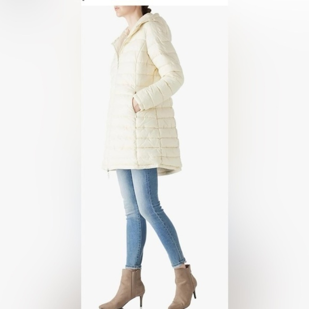Bellivera Puffer  Reversible  Warm Quilted Long Hooded Padded Bubble Coat